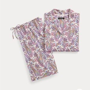 Lauren Ralph Lauren Paisley Pajama Set XS Preppy Classic Cottagecore Sleepwear
